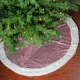 thumbnail image 2 of Northlight 47" Pink and White Round Christmas Tree Skirt with High Pile Fleece Border, 2 of 3