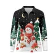 thumbnail image 4 of Yuyamidu Snowman Women V Neck Golf Shirts Xmas Tree Long Sleeve Zip Up Golf Tops Christmas Sports Pullover Workout Shirts Activewear Size S, 4 of 8