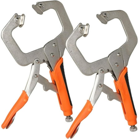 PET-U 2Pcs 11in Heavy Duty C Clamps Set Black & Orange for Woodworking Aligning Welding