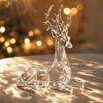 thumbnail image 5 of Clear Transparent Deer Statue , Standing and Lying Stag Figurines, Modern Reindeer Tabletop Ornament for Living Room Bedroom Office Home Decor, Plastic Craft, 5 of 7