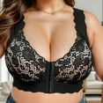 thumbnail image 5 of Wang6 Womens Front Hook Closure Bras for Large Bust Oversized Wireless Seamless Everyday Bras Full Coverage Push up Underwear Lace T Shirt Bralettes Black 105D, 5 of 8