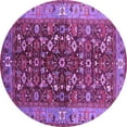 thumbnail image 1 of Ahgly Company Indoor Round Oriental Purple Industrial Area Rugs, 3' Round, 1 of 4