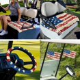 thumbnail image 7 of XYZCANDO USA Flag Golf Cart Seat Covers American Flag Golf Cart Steering Wheel Covers Golf Cart Flag 4 Set Golf Cart Decor Club Car Seat Covers Non-Slip Steering Wheel Cover 14 Inch Golf Flag White, 7 of 7
