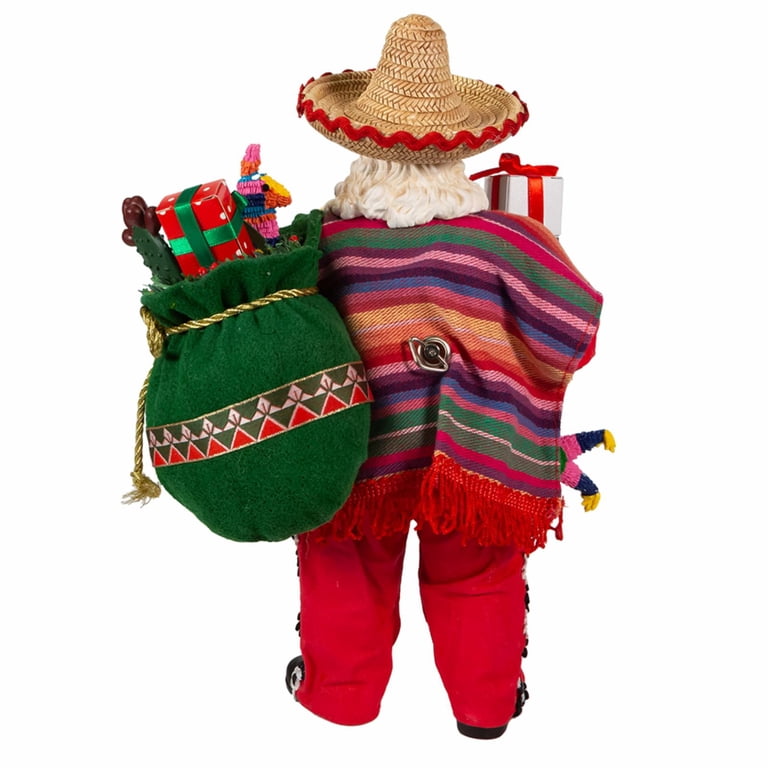 Kurt Adler Babbo Natale Musicale A Batteria: 10,5 Cm Con Melodia 'We Wish You A Merry Christmas' - Decorazione Natalizia Da Interno