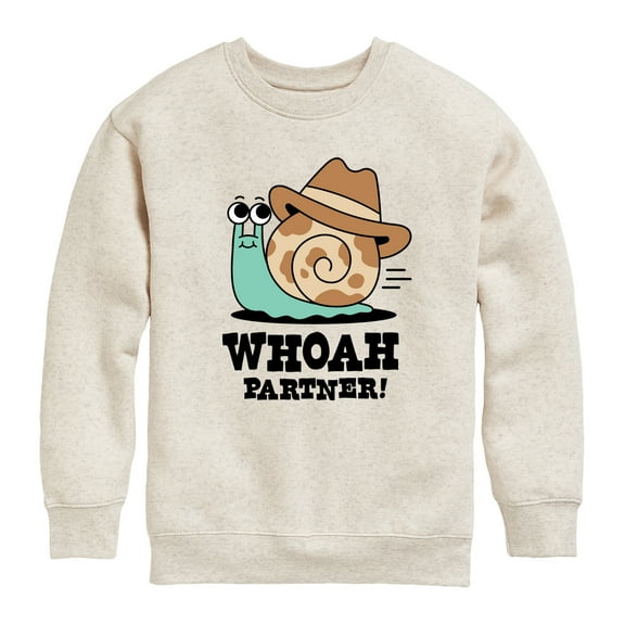 Instant Message - Whoah Partner Snail - Toddler & Youth Crewneck Fleece Sweatshirt