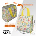 thumbnail image 3 of Pioneer Flower Floral Print Pattern Insulated Lunch Bag for Women & Adults,Large Portable Soft Cooler Lunch Bag,Thermal Food Storage Tote with Pearl Cotton,8.66L,8.75x5.75x9.5 Inch, 3 of 6