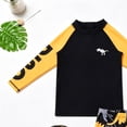 thumbnail image 6 of Gubotare Boy Swimsuit Toddler Boys Two Piece Swimsuit Rash Guard Set Long Sleeve Swim Shirt Swim Trunks & Shorts Bathing Suit 15T 16T,Yellow, 6 of 6