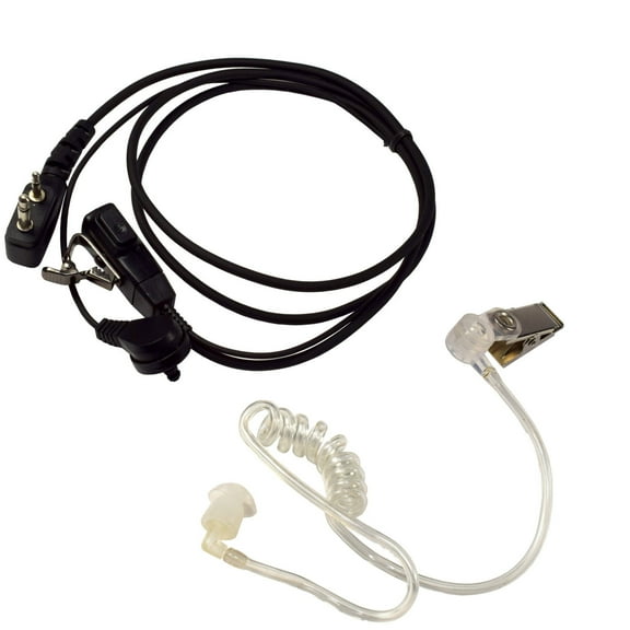 HQRP 2 Pin Acoustic Tube Earpiece Headset Mic for ICOM IC-02A, IC-02AT, IC-02E, IC-02N