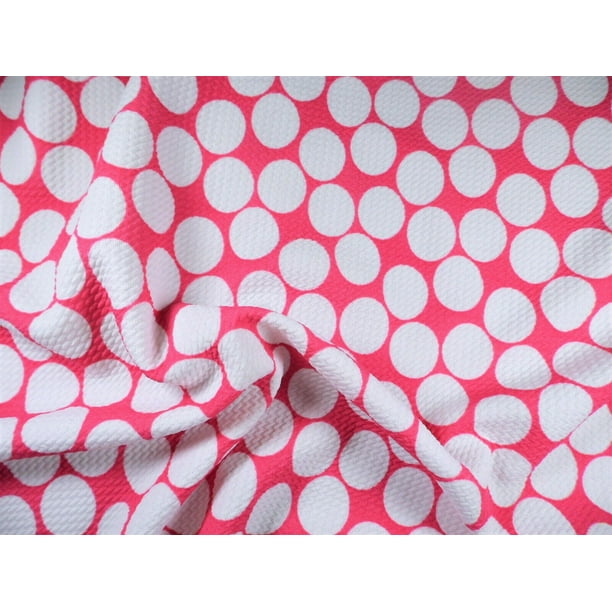 Bullet Printed Liverpool Textured Fabric Stretch Pink Big White Polka Dot N40 10 Yard Lot Continuous Walmart Com Walmart Com