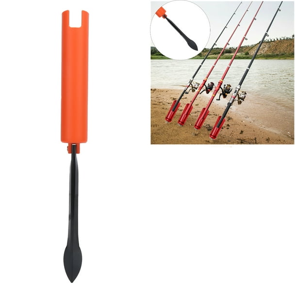 Senjay Fishing Rod Holder Foldable Orange Fish Pole Ground