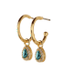 thumbnail image 2 of Aretes de Oro 14k para Mujer tipo Arracadas con Zirconia Cúbica LuckyLy, Modelo Dory Verde turquesa UNITALLA, 2 of 6