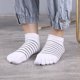 thumbnail image 2 of Calcetines de dedo para mujer de cinco dedos de algodón de corte bajo calcetines de tobillo mini calcetines cortos para correr calcetines deportivos 5 pares, 2 of 4