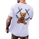 thumbnail image 1 of playera de manga corta con cuello redondo y estampado de oso para hombre Blanco XXL Blanco XXL Xishao ropa, 1 of 2