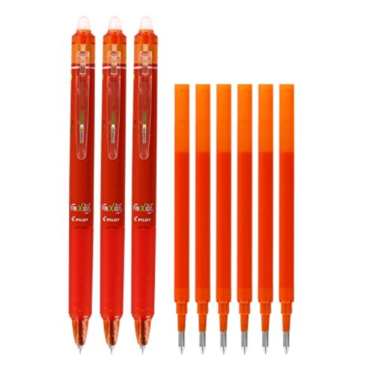 pilot frixion clicker retractable gel ink pens, erasable, extra fine