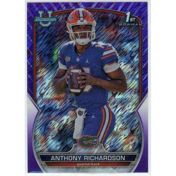 NFL 2022 Bowman University Purple Shimmer Refractor Anthony Richardson #65
