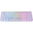 thumbnail image 2 of CPDD Clavier de Jeu Filaire 60 %, Rétroéclairé RGB Ultra-Compact Mini Clavier, Étanche Mini Compact 61 Touches Clavier, pour PC/Mac Gamer, Dactylo, Voyage, Facile à Transporter pour Voyage d'Affaires, Blanc, 2 of 8