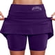 thumbnail image 1 of Falda culotte de talle medio para mujer: cintura elástica, bolsillos laterales, diseño fluido en capas, falda estampada informal para el verano., 1 of 5