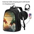 thumbnail image 2 of Pofeuu Castle Red Green Sky Dragon Print Storage Laptop Backpack with USB Charging Port[Water Resistant] College Computer Bookbag Fits, 2 of 7