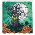 thumbnail image 3 of Ambesonne Halloween Shower Curtain, Spooky Tree Cartoon Woods, 69"Wx84"L, Multicolor, 3 of 3