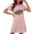 thumbnail image 3 of HomeGardon Women's Sleepwear Nightgowns for Women,Fashion Print Medium Length Dress Oversized Short Nightgown Fashion Chest Print Short Sleeve Nightdress,S-XXL, 3 of 6