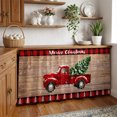 thumbnail image 3 of Red Truck Christmas Cabinet Curtain 32"Wx55"L,Dustproof Pantry Door Curtain W/ Self Adhesive Tape,Plaid Xmas Tree Snowflake Vintage Tall Storage Cover Privacy Drape for Bathroom Kitchen Laundry Room, 3 of 9