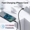 thumbnail image 2 of 3 Pack Charger Cord 6ft, Aioneus Charging Cable Braided Cable Compatible with iPhone, Black, 2 of 10
