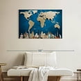 thumbnail image 2 of Elephant Stock Ocean Blue World Map Wall Art - Horizontal Canvas Wall Art - Living Room Wall Decor - Map Canvas - Blue And Yellow Decor - 39" x 26", 2 of 8