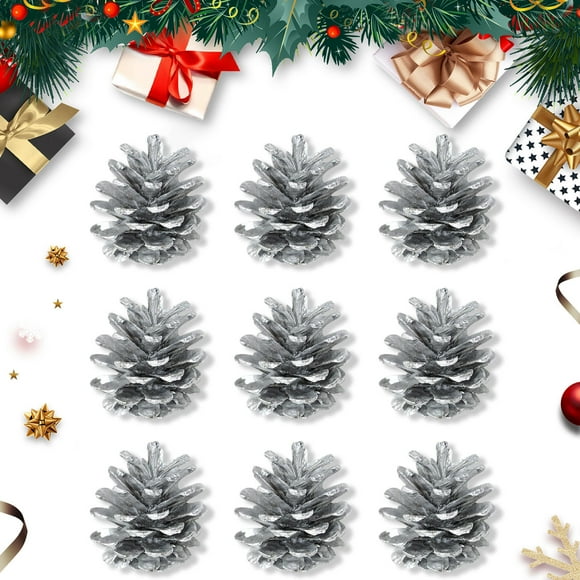 HOZADOIE Pine Cones Home Decor 9Pcs Christmas Cones Bauble Xmas Tree Party Hanging Decoration Ornament