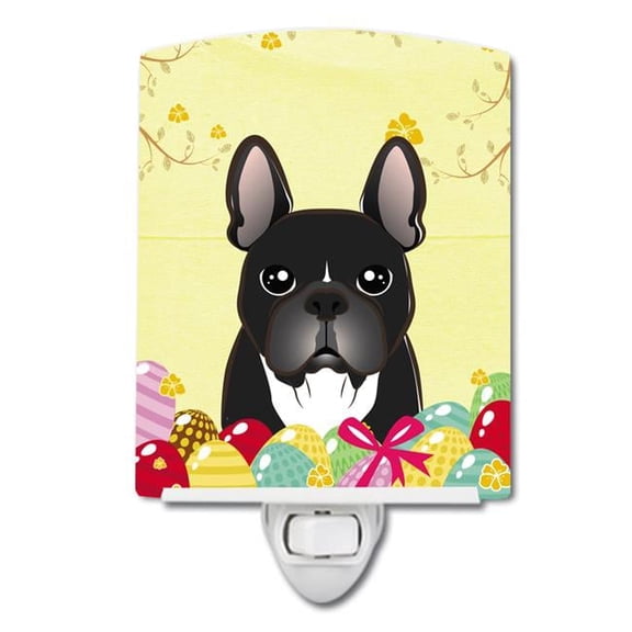 Caroline's Treasures BB1909CNL French Bulldog Easter Egg Hunt Ceramic Night Light, 6x4x3", multicolor