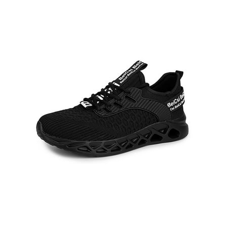 

Ymiytan Unisex Sneakers Lace Up Running Shoe Sports Athletic Shoes Outdoor Lightweight Comfort Walking Trainers Black 5.5