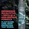 thumbnail image 5 of Dove Men+Care Antiperspirant Dry Spray Deodorant for Men Eucalyptus + Birch Scent with Plant Based Moisturizing Oil, 48 Hour Sweat and Odor Protection, 254ml Pack of 3, 5 of 5