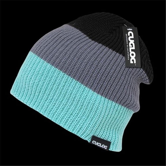 Mauna Kea 3 Tone Knit Caps, Mint/Gry/Blk