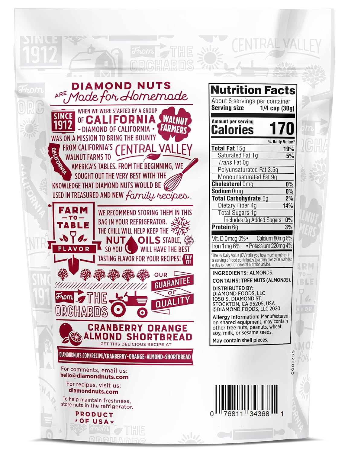 Diamond of California Slivered Almonds, 6 oz