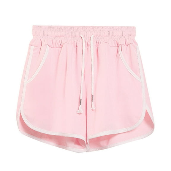 JINMGG Shorts for Women Clearance $5 Women Solid Pocket Shorts Casual Wear Work Out Shorts Pants Pink XXXL