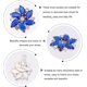 thumbnail image 4 of 2 clips para zapatos de 1,3 x 1,2 pulgadas con diamantes de imitación azul claro, hebillas para zapatos, dijes, exquisita forma de flor, decoración de joyas para zapatos., 4 of 7