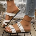 thumbnail image 2 of DAFEI Sandales à Plateforme en Cuir pour Femmes Chaussures Sandales Compensées Épaisses Sandales pour Femmes avec Semelle Intérieure en Mousse à Mémoire et Semelle Intérieure en Liège, 2 of 6