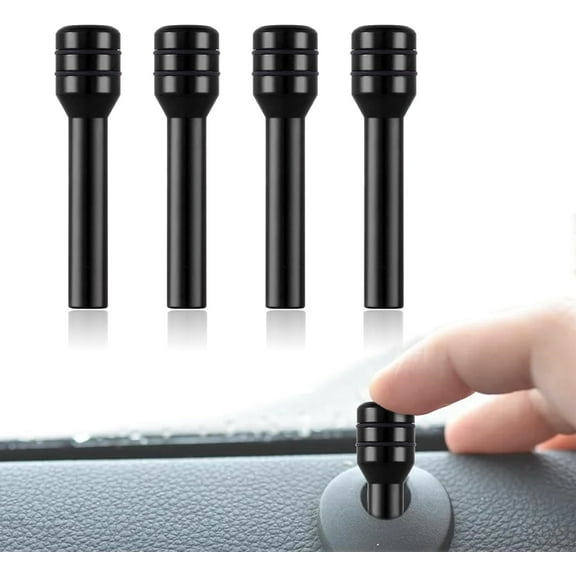 4Pcs Car Door Lock Knobs,Inner Door Lock Pull Pin Cover,Black Aluminum Alloy Decorative Door Lift Bolt,Door Lock Cover Decor