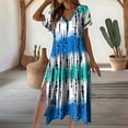 thumbnail image 3 of Robe d'Été pour Femmes Vêtements d'Été Mode Femmes Robe Décontractée Col en V Manches Courtes Robe Unie Robe Décontractée pour Femmes Robe d'Été Décontractée pour Femmes, 3 of 4