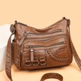 thumbnail image 5 of DGMIOCS Crossboby Bag for Women - Soft PU Leather Multi-Pocket Shoulder Bag Handbag with Adjustable Strap Brown, 5 of 8