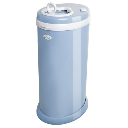 Ubbi Stainless Steel Diaper Pail, Odor Locking, No Special Bag Required, Award-Winning, Registry Must-Have, Cloudy Blue