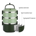 thumbnail image 6 of Stackable Lunch Box,YFBXG 3 Tier Stainless Steel Thermal Bento Lunch Box With Lunch Bag & Utensils (Green, 3 Tier), 6 of 6