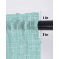thumbnail image 6 of Mint Green Tier Curtains 45 Inch Length,Sheer Curtains for Bedroom Living Room Window Farmhouse Vintage Teal Solid Color Modern Rod Pocket Drapes Kitchen Curtains Small Half Window 27.5"x45" 2 Panels, 6 of 7
