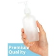 thumbnail image 3 of Frosted Clear Glass Boston Round Bottle with White Lotion Pump 8 oz / 250 ml, 3 of 9