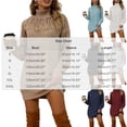 thumbnail image 2 of SeekIslan Women's Sweaters with High Neck Long Sleeve Fringe Tunic Knit Pullover, 2 of 4