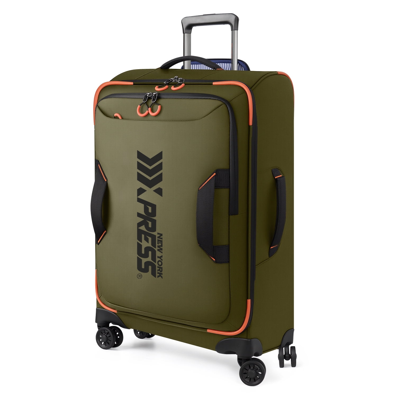 New York Xpress 26" Softside Medium Checked Luggage, Lightweight Water-Resistant Upright Suitcase with Wheels, Green - TA8353