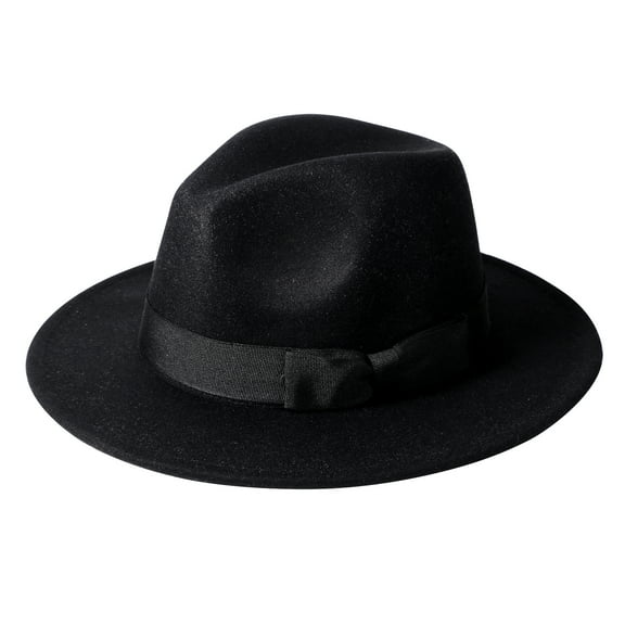 Avaner Mens Warm Fedoras Felt Trilby Hat Vintage Panama with Short Brim Winter Bowler Outdoor British Jazz Costume Headwear