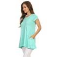 thumbnail image 2 of Women's Casual Solid Color Short Sleeve Tunic Top With Pockets, 2 of 4