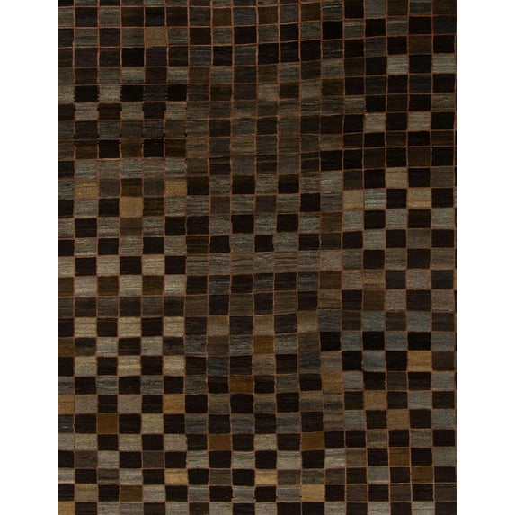 Ahgly Company Machine Washable Indoor Rectangle Abstract Sepia Brown Area Rugs, 5' x 7'
