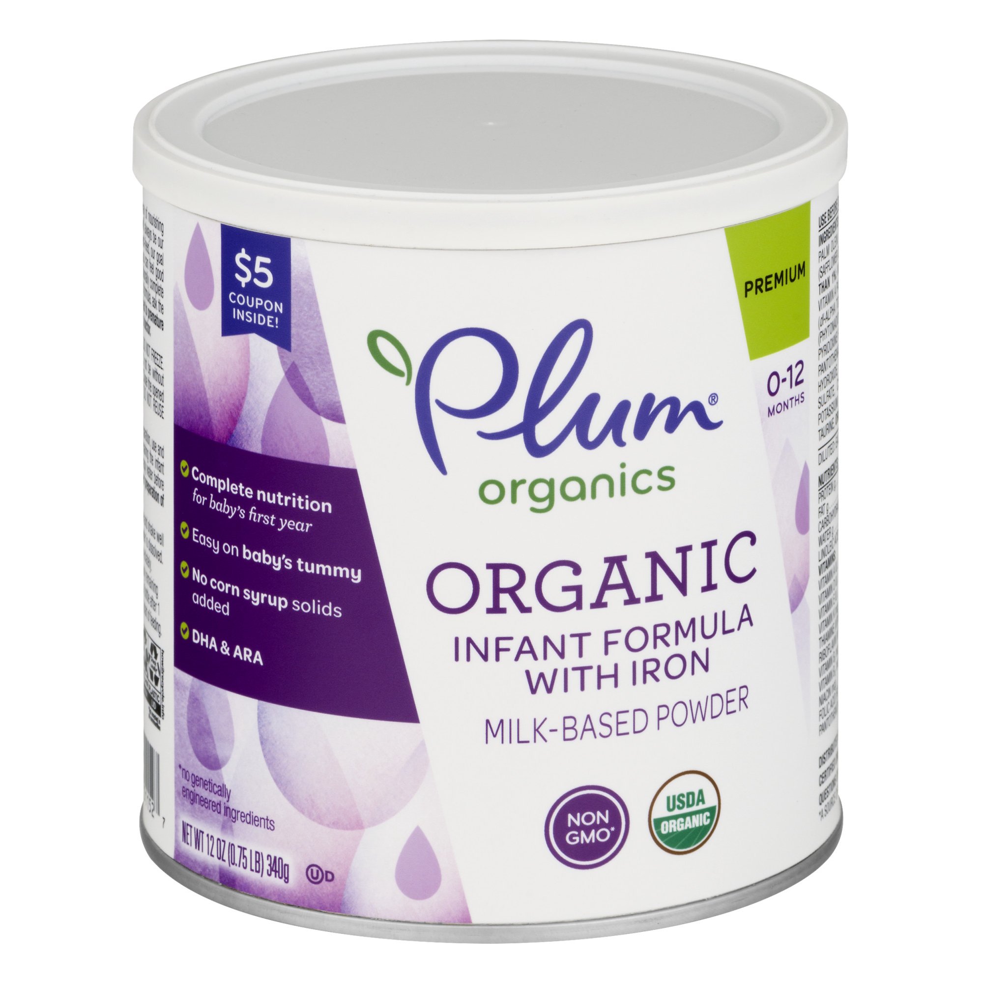 Plum Organics Organic Infant Formula with Iron, 12 oz