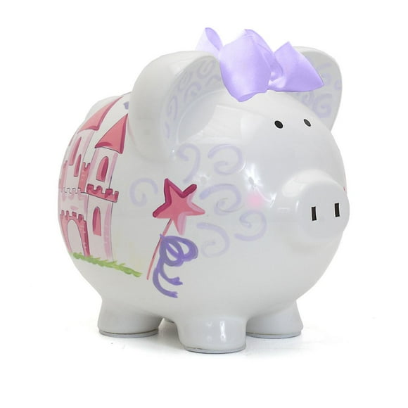 Child to Cherish Ceramic Piggy Bank for Girls, Magic Fairy Castle